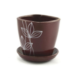 Doniczka ceramiczna z podstawką Kwadrat 14 10,5x10,5cm Mix 2